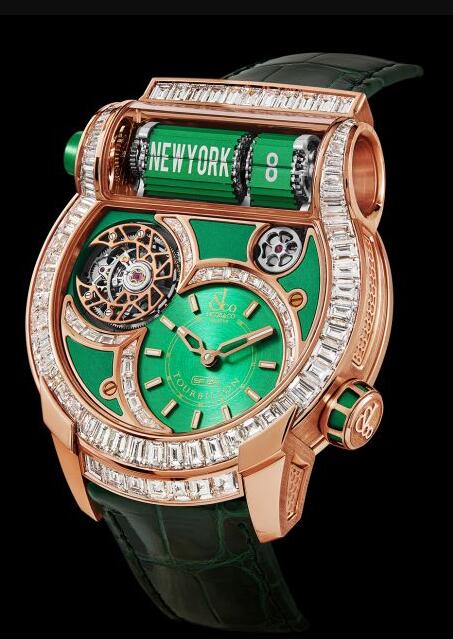 Jacob & Co EPIC SF24 TOURBILLON BAGUETTE GREEN DIAL ES802.40.BD.AC.ABALA Replica watch